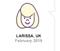 Larissa, UK, February 2019