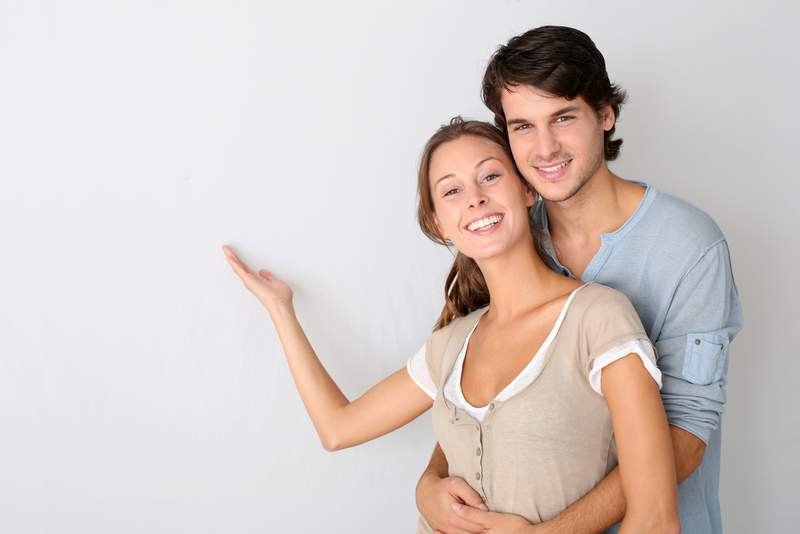 Happy pregnant family
